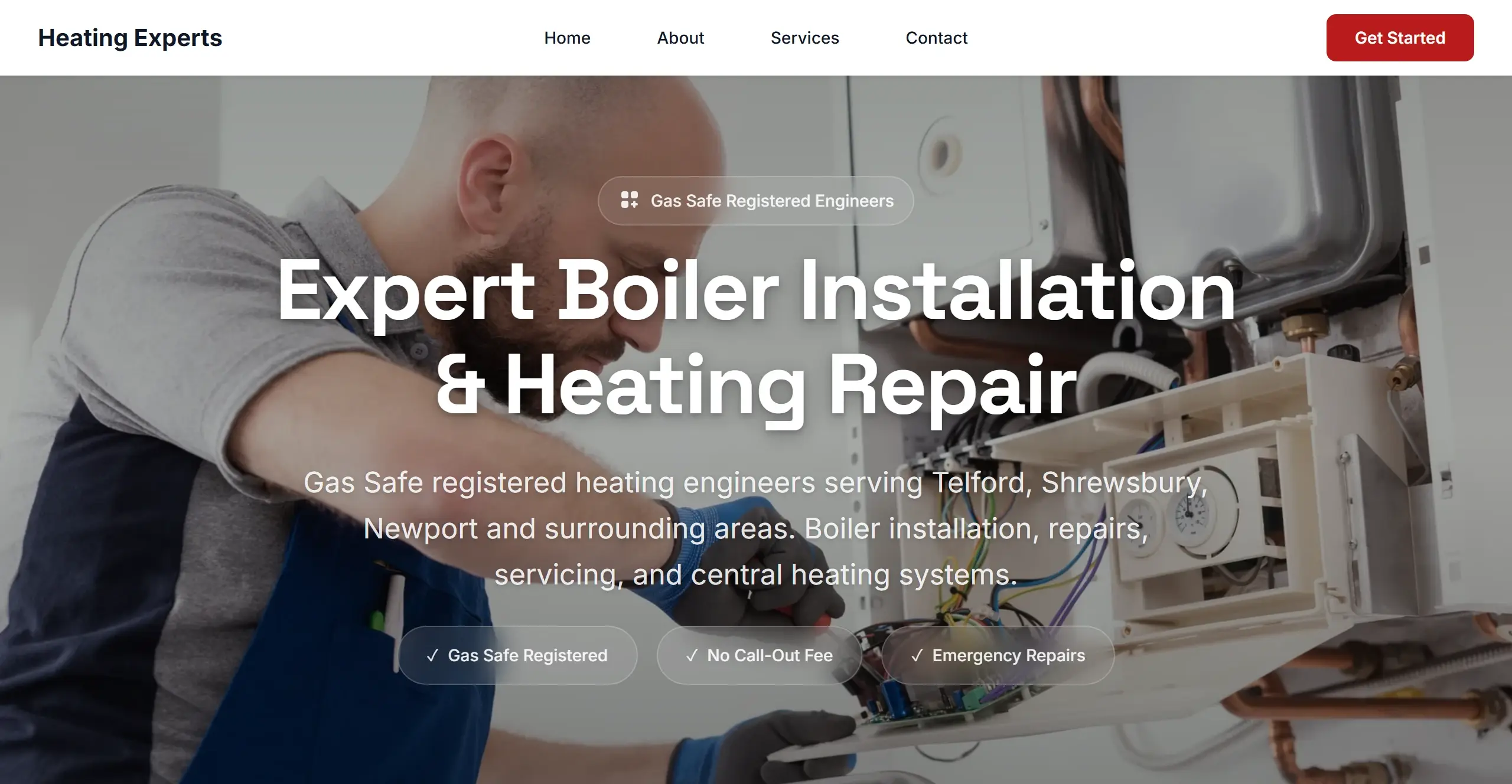 A live heating-engineer trade website on boilermax.co.uk