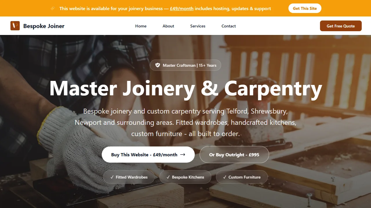 Bespoke Joiner website template
