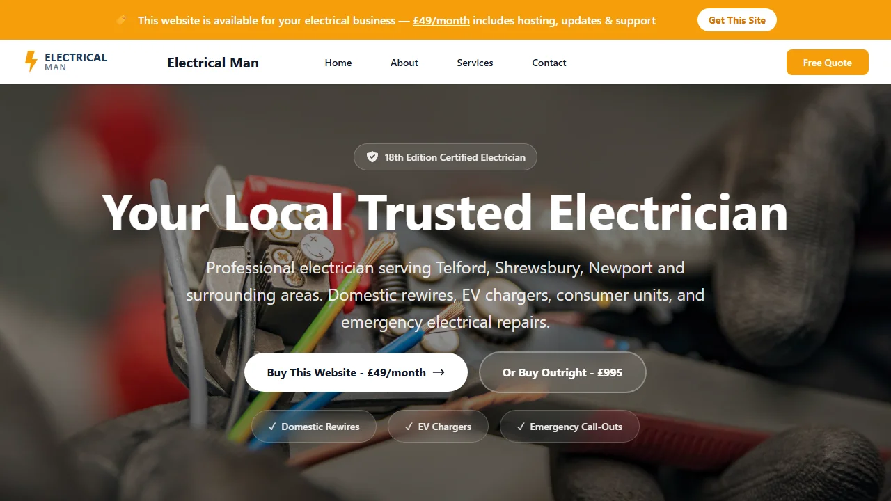 Electrical Man website template
