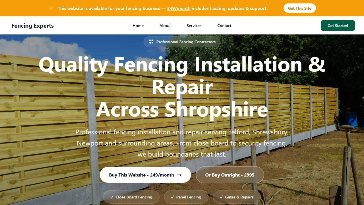 Fencing Experts website template