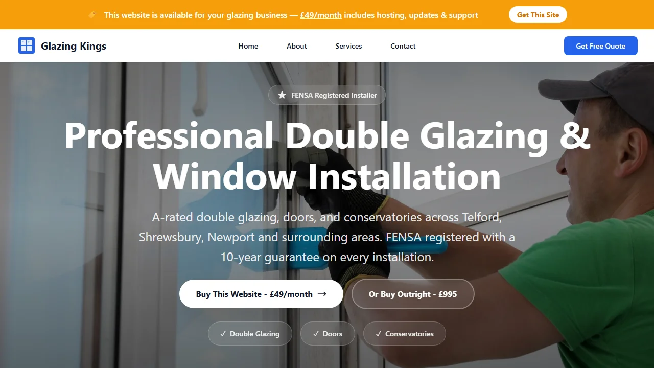Glazing Kings website template
