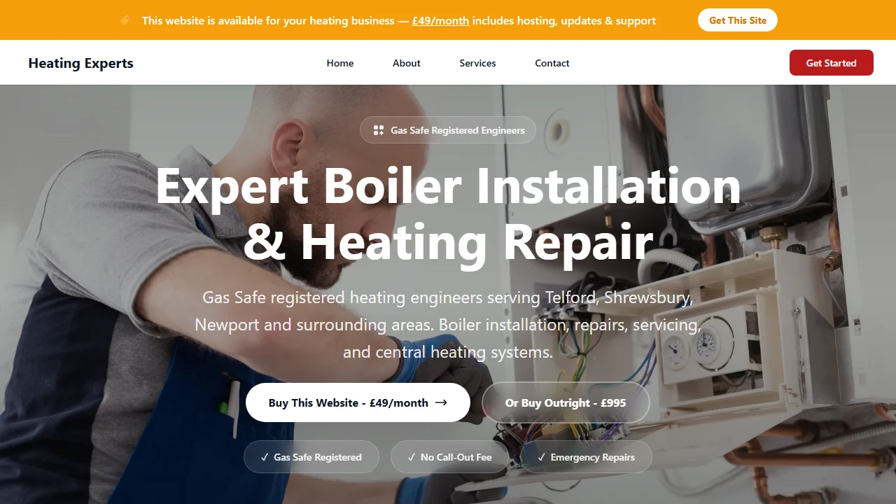 Heating Experts website template