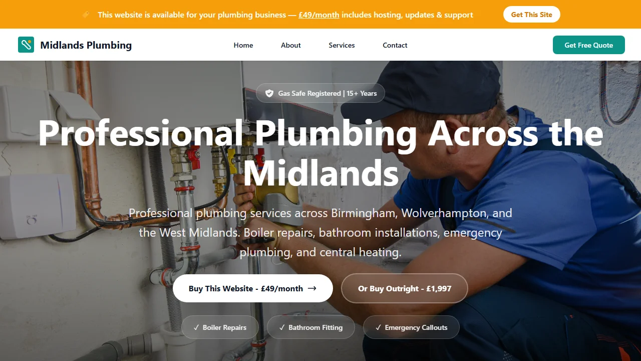 Midlands Plumbing website template