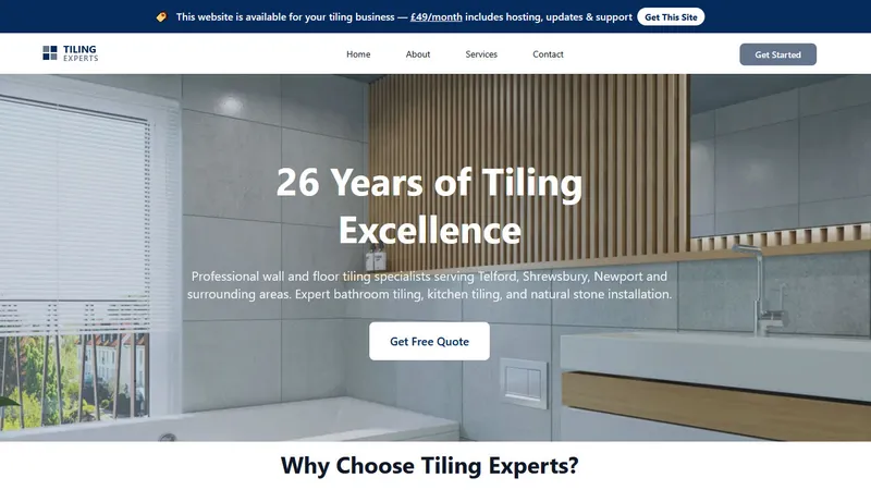 Tiling Experts website template